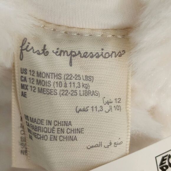 First Impressions Kid's Heart Plush Coat - 12 Months - Picture 5 of 6